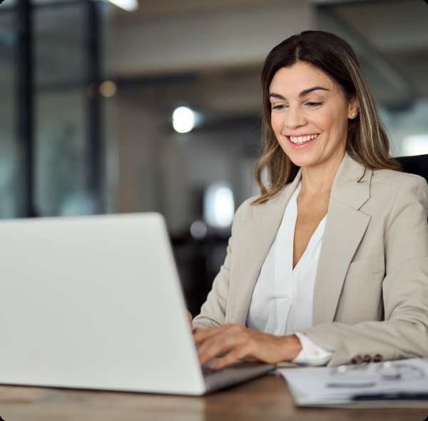 A women working on her laptop